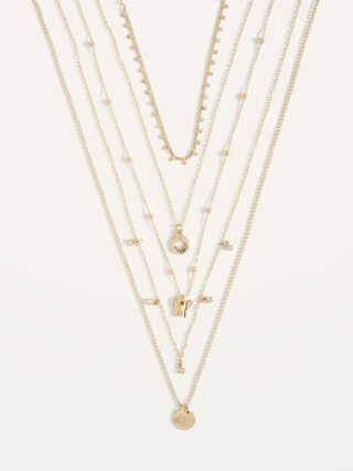 Gold-Toned Five-Strand Layered Necklace for Women | Old Navy (US)