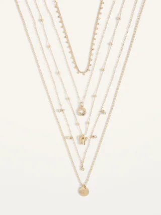 Gold-Toned Five-Strand Layered Necklace for Women | Old Navy (US)