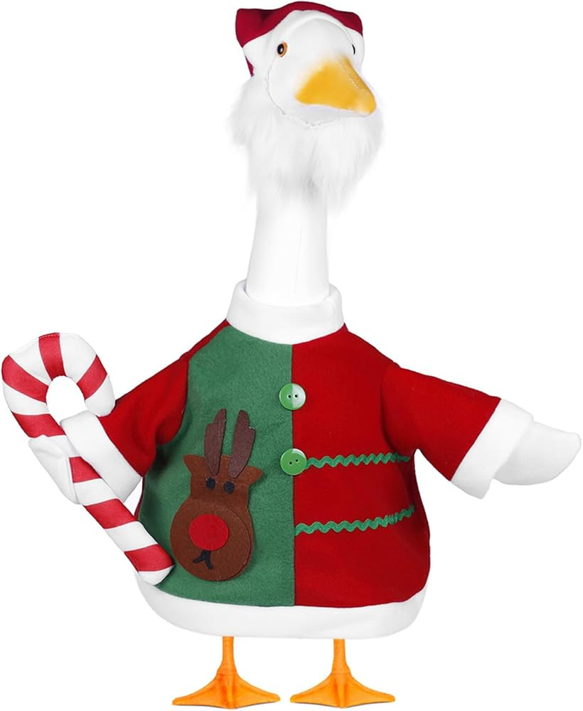 Christmas Winter Goose Outfit for 23" Santa Claus Porch Goose Costume Xmas Geese Clothes Outdoor ... | Amazon (US)