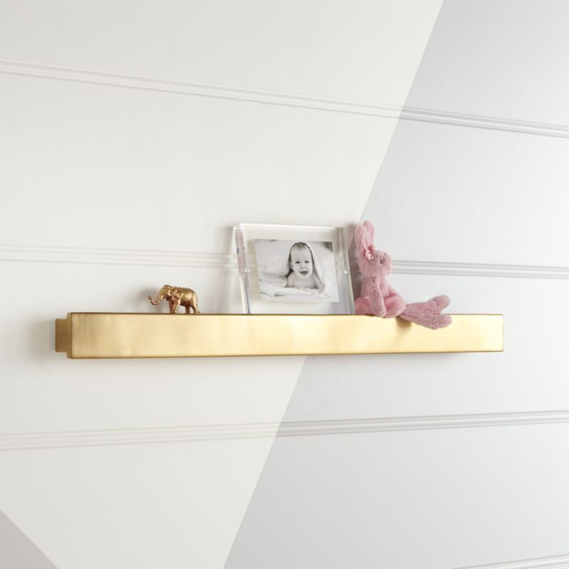 Metallic Gold Wall Shelf + Reviews | Crate & Kids | Crate & Barrel
