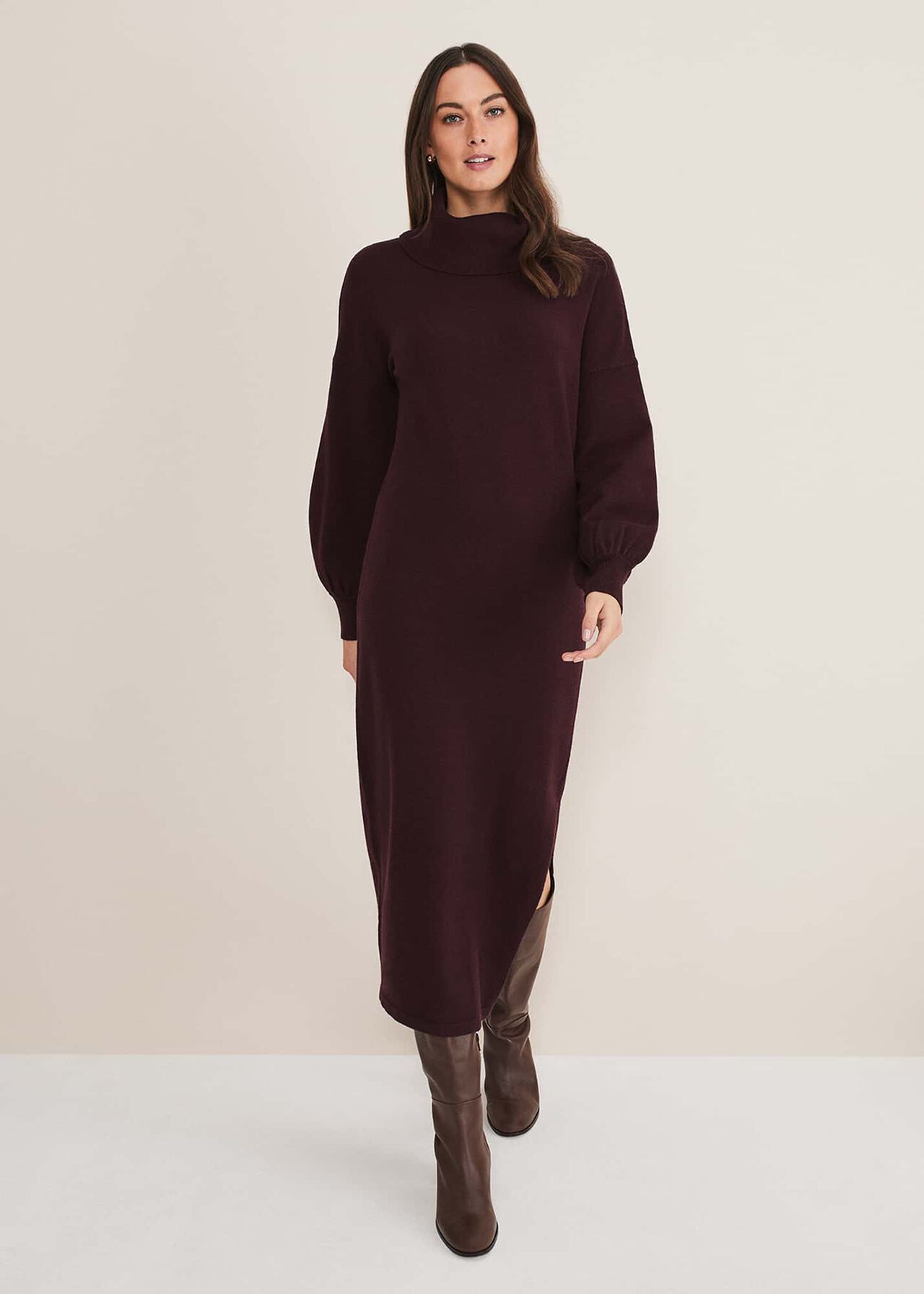 Aileen Maxi Roll Neck Knit Dress | Phase Eight (UK)