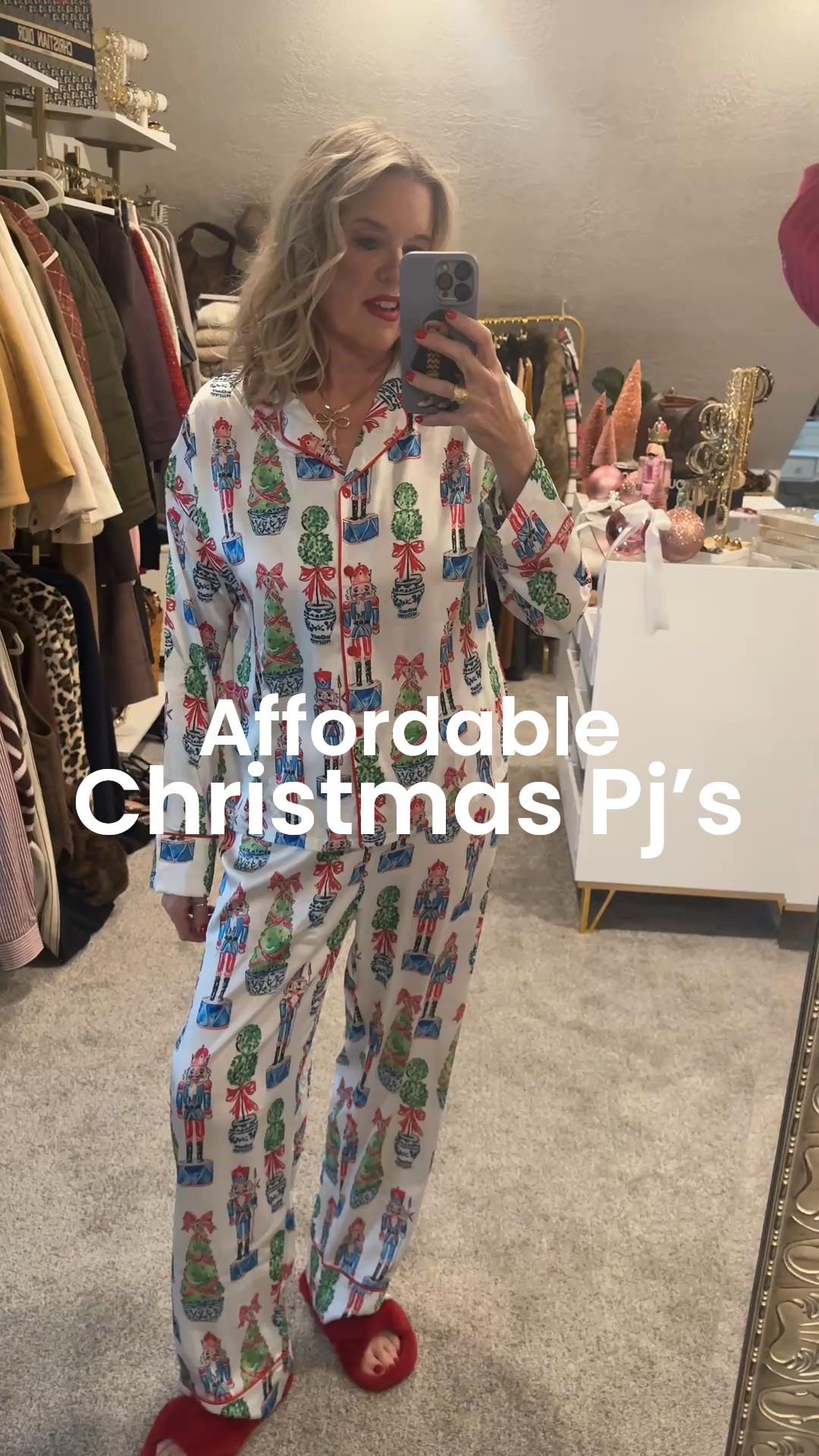 Affordable Christmas pj

Nutcracker and topiary’s 
Satin, silky soft and so cute
I sized up one size.
Other patters available 

Red fuzzy slippers on sale from soma and do comfy 

Gold Bow and gold chain necklace Allie & Bess 
Save 30% with my code DARCY20

Red lip thrive crayon stain 
Moisturizing 


#LTKGiftGuide #LTKSaleAlert #LTKHoliday