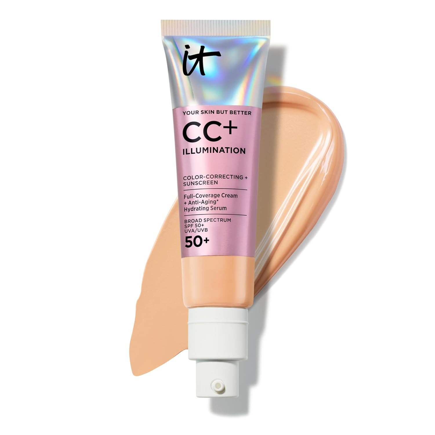 Amazon.com: IT Cosmetics CC+ Cream Illumination (Medium) - Radiant Full Coverage Foundation With ... | Amazon (US)