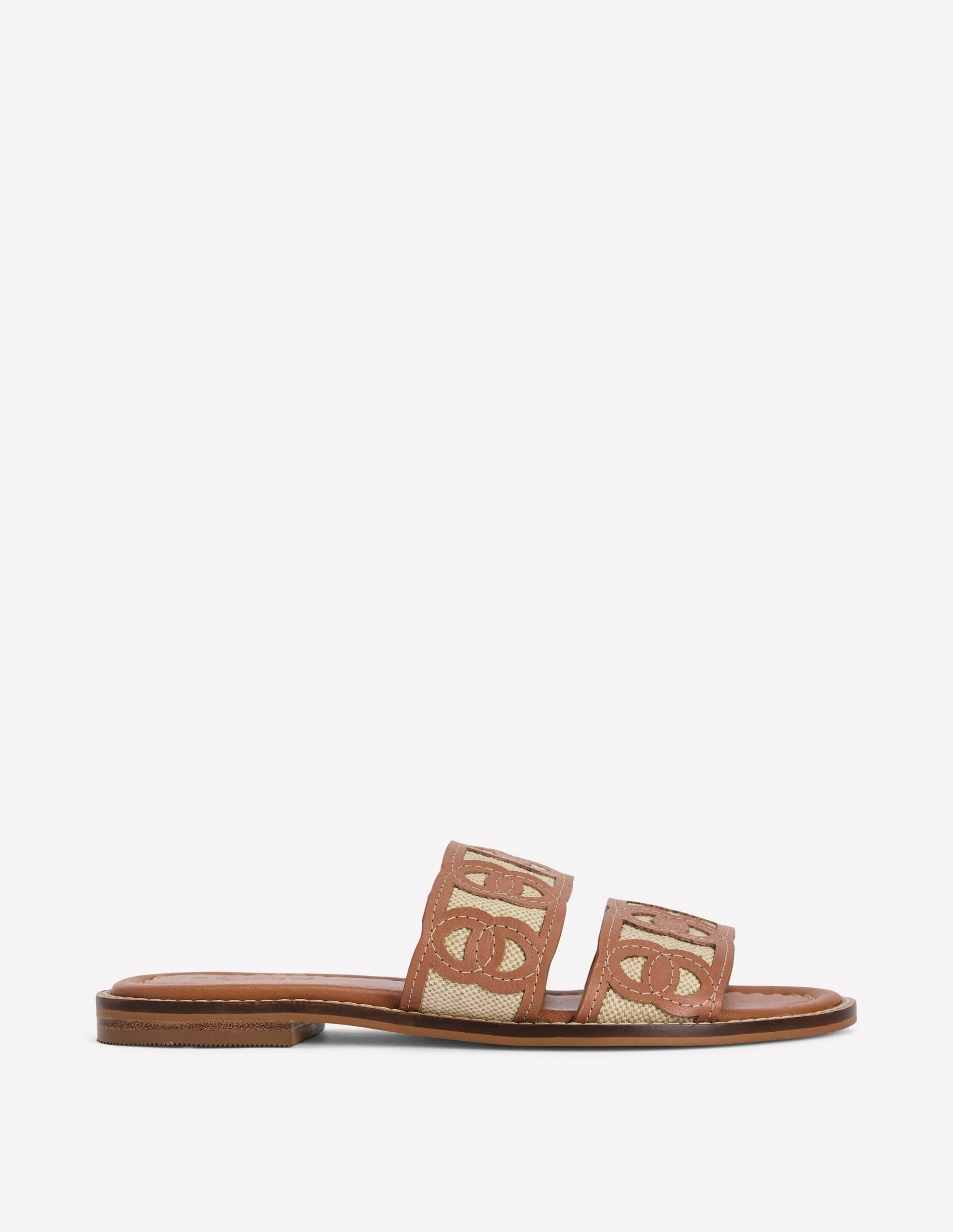 Interlocked Flat Sandal-Tan | Boden (US)