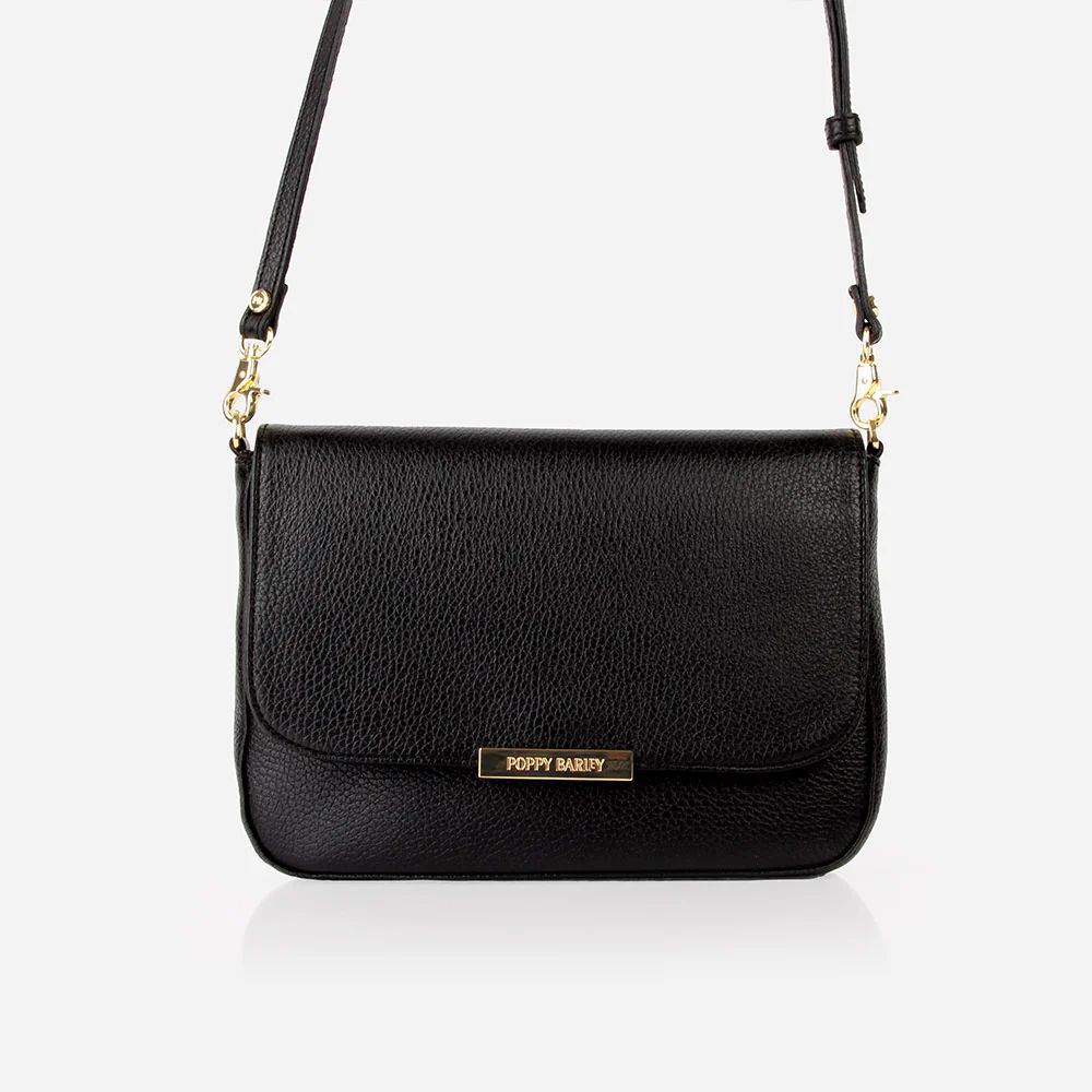 The Medium Day to Night Bag Black Pebble | Poppy Barley