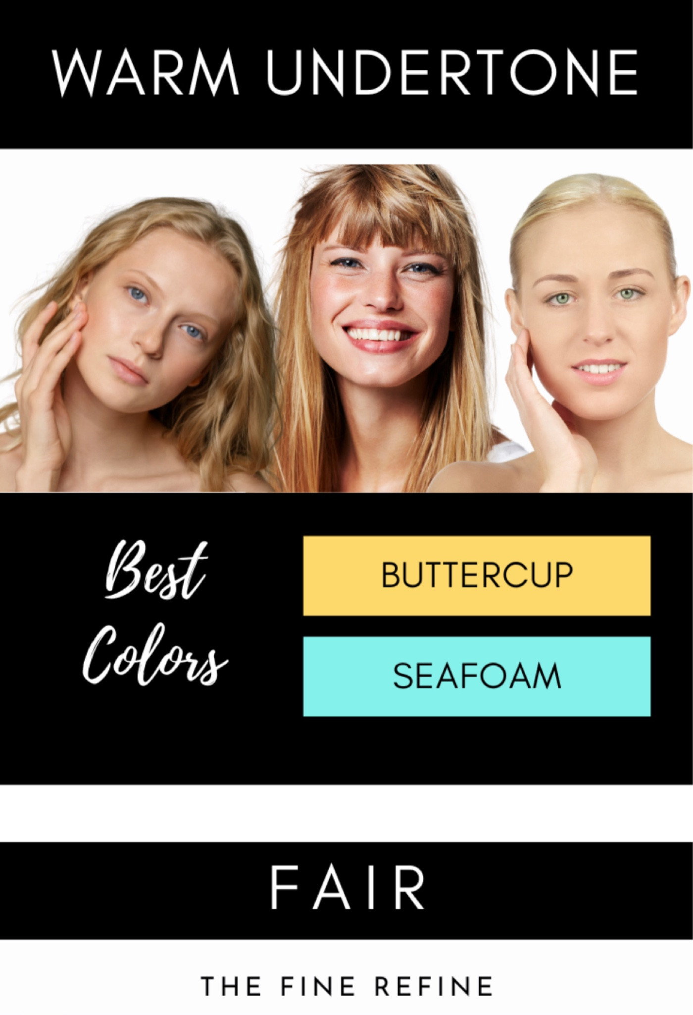 If you have FAIR skin with a WARM undertone seafoam and buttercup are two colors that are sure to make your features POP !
#undertone 

#LTKstyletip #LTKbeauty #LTKFind