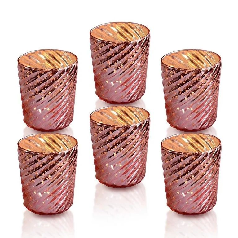 1PK 6 Pack | Mercury Glass Candle Holders (3-Inch, Grace Design, Electric Pink) - for use with Te... | Walmart (US)