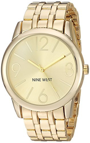Nine West Women's NW/1578CHGB Champagne Dial Gold-Tone Bracelet Watch | Amazon (US)