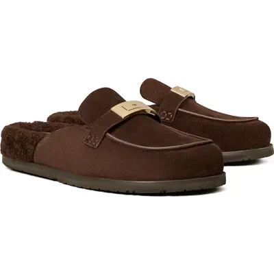 Tory Burch Leelee Shearling Mule in Dark Cocoa at Nordstrom, Size 5.5 | Nordstrom