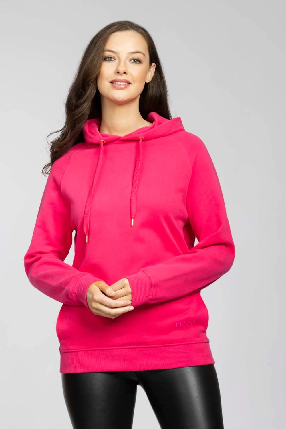 The Hoody Emb Hem Pink | Poco By Pippa