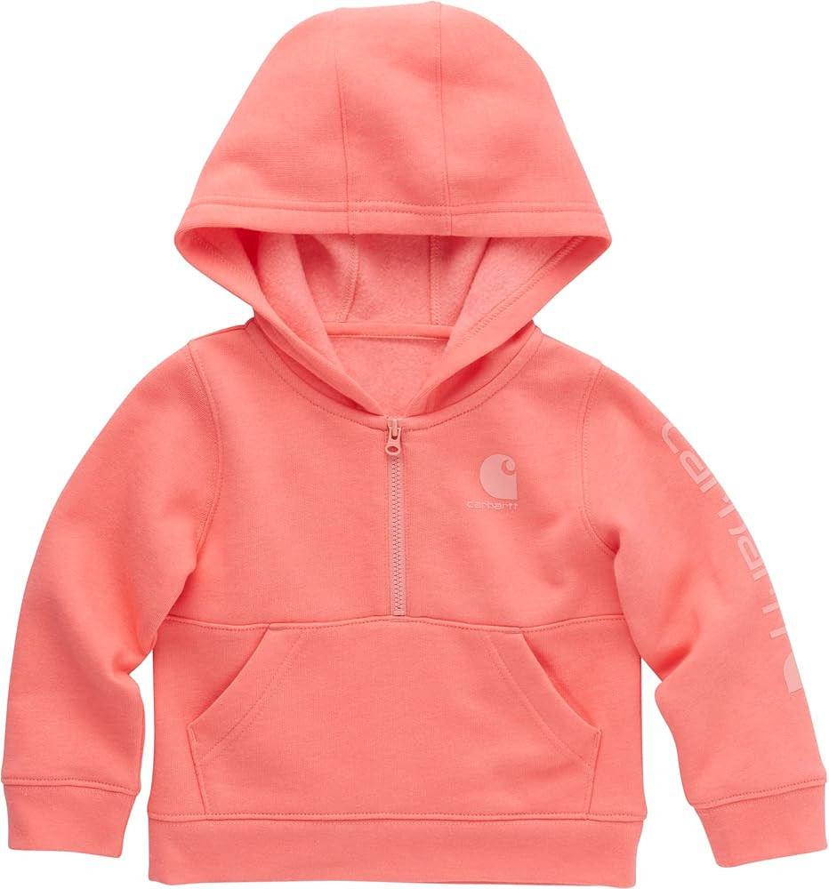 Carhartt Girls' Long-Sleeve Half-Zip Hooded Sweatshirt | Amazon (US)