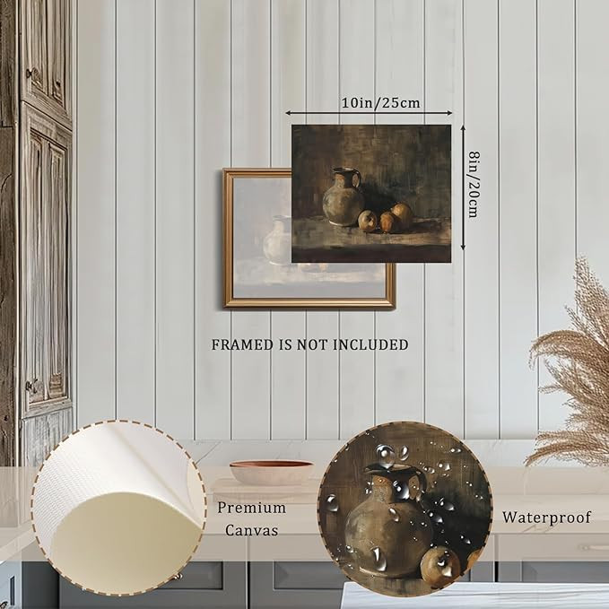 XOCUUI Farmhouse Still Life Picture Living Room - Rustic Vintage Decor for Bedroom - Peach Fruit ... | Amazon (US)