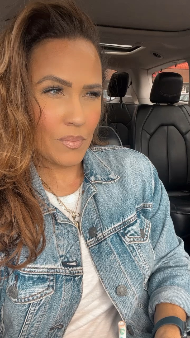 Best denim jacket IMO! Love the structure and wash of it, wearing size M for oversized look, casual outfit, Fall outfit, travel jacket, I always have my Stanley tumbler with me on the go, Seen wearing in my recent “mom life” Reel on IG @laidbackluxelife #LaidbackLuxeLife

Jacket: M (for oversized look but could wear a S)
Top: S (best basic tee!)

Follow me for more fashion finds, beauty faves, and lifestyle, home decor, sales and more! So glad you’re here!! XO, Karma

#LTKfindsunder100 #LTKover40 #LTKstyletip
