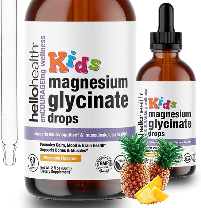 Kids Magnesium Glycinate Liquid Drops \u2013 Sugar Free Liquid Drops | Amazon (US)