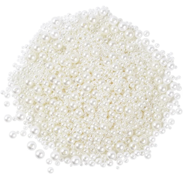 Guirnd 1950 Pcs Pearl Beads with Hole, 5 Size Pearls for Crafts, Round Loose Pearl Beads for Jewe... | Walmart (US)