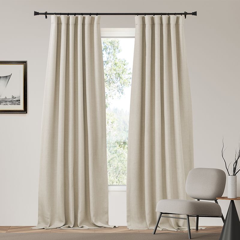 Custom Faux Linen Room Darkening Curtain (Zoe) | Nicetown | TheHues