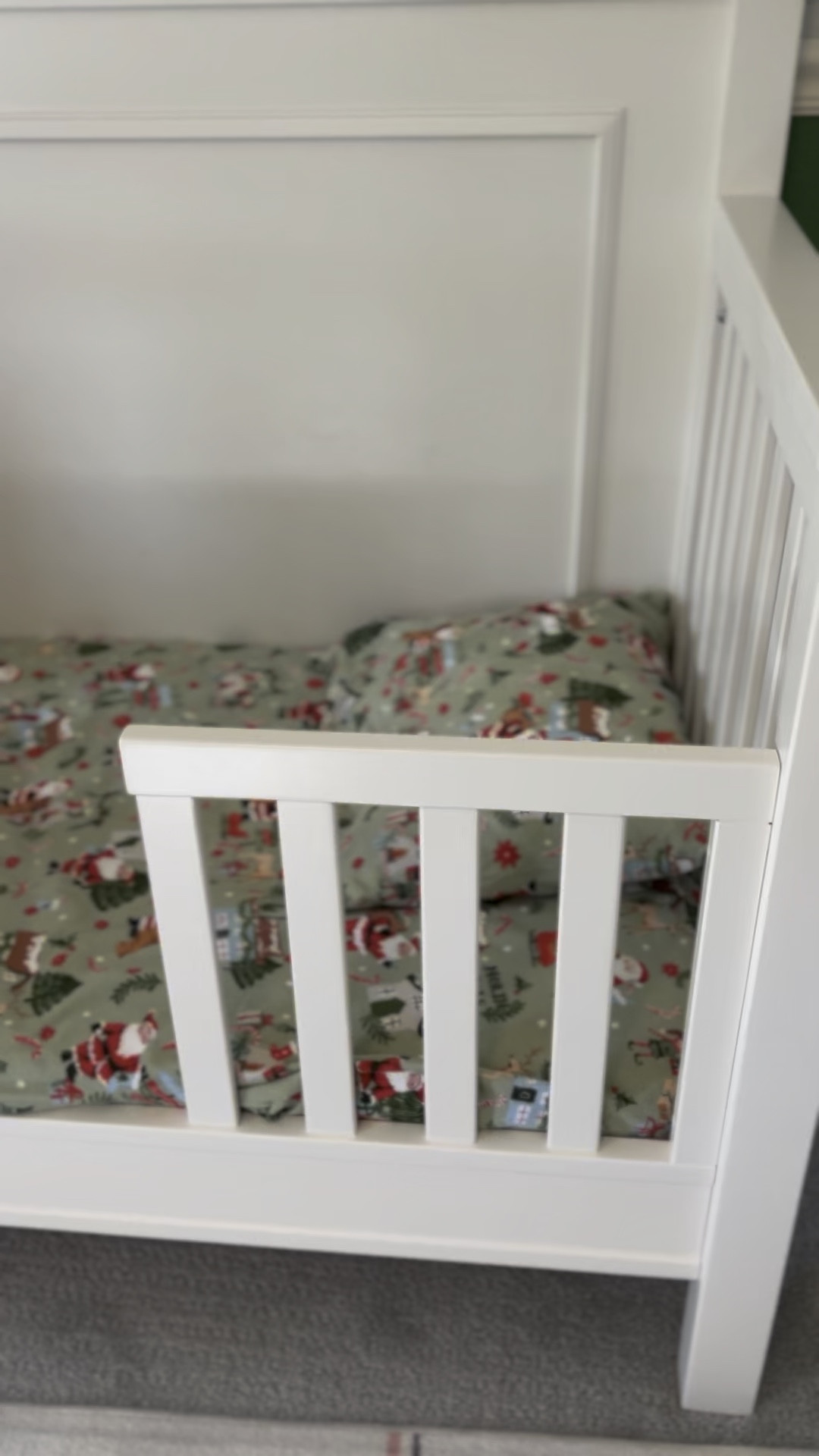 When we bought Isaac’s 4 in 1 convertible crib, we also bought the kits to turn it into a toddler bed and eventually full size bed. I love not having to buy a second bed and it matches the furniture. It was easy to take off the front and add the toddler piece. 
Toddler bed, toddler room, crib, convertible crib, nursery, baby registry, baby room 

#LTKSaleAlert #LTKBaby #LTKWatchNow