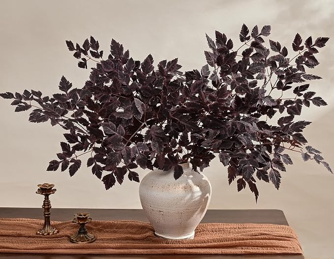 36" Fall Stems for Vases, Artificial Cimicifuga Stems (3pcs) | Plum Purple Fall Floral Stems with... | Amazon (US)