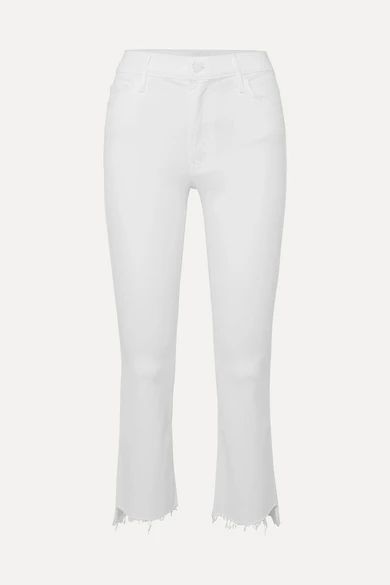 Mother
				
			
			
			
			
			
				The Insider frayed cropped high-rise flared jeans
				$205 | NET-A-PORTER (US)