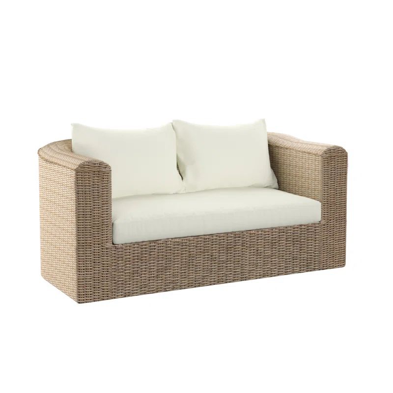 Fuson Wicker/Rattan 4 - Person Seating Group with Cushions | Wayfair North America