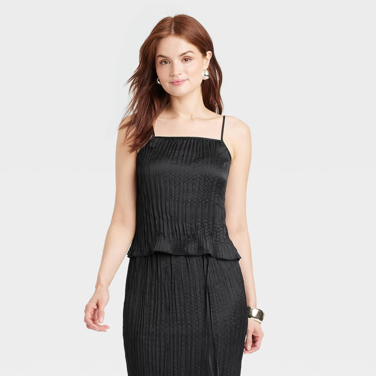 Women's Textured Satin Cami Blouse - A New Day™ | Target