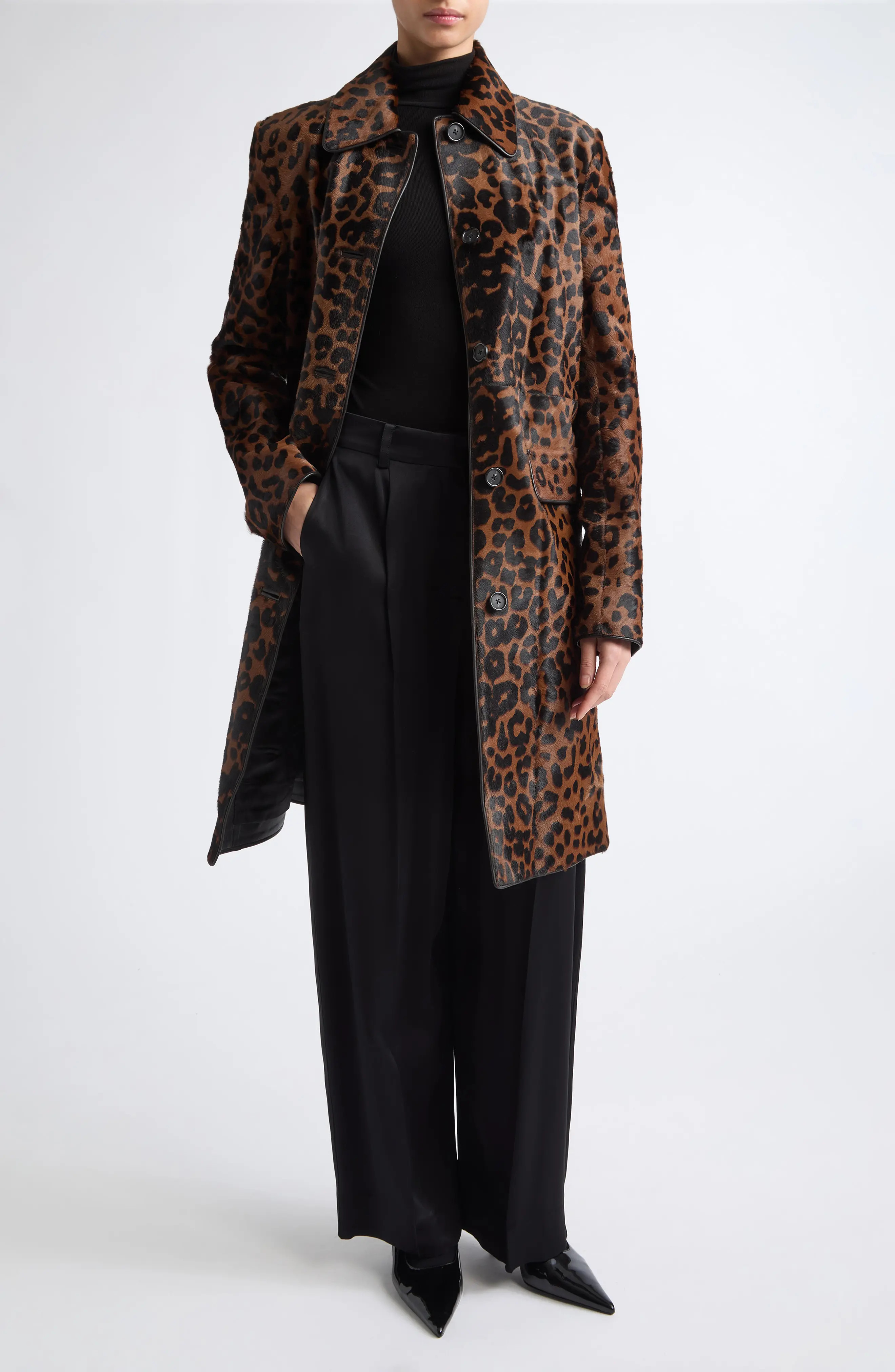 TOTEME Leopard Print Genuine Calf Hair Coat (Women) | Nordstrom | Nordstrom