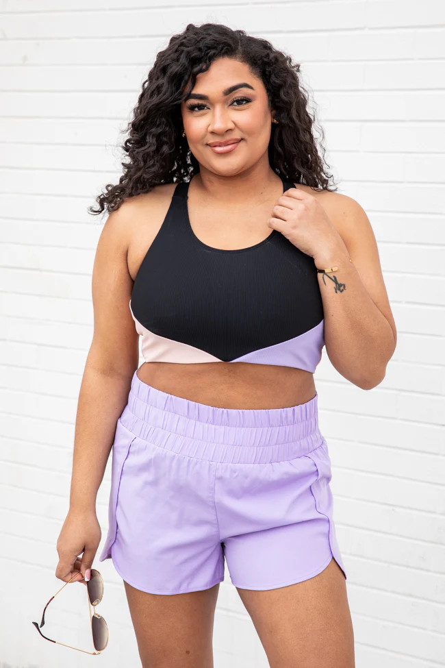 Errands To Run Solid Purple High Waisted Athletic Shorts | Pink Lily