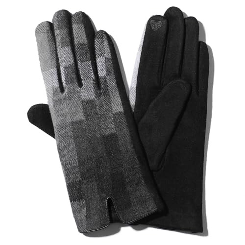 Winter Gloves for Women - Touchscreen Fingers Winter Gloves Women, Stylish Fleece Lined Warm Winter Gloves for Cold Weather, Black | Amazon (US)