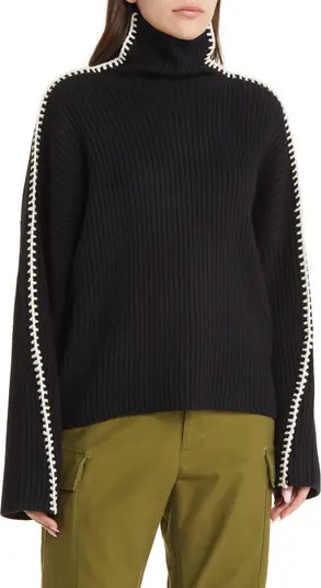 Ingrid Oversize Rib Wool Funnel Neck Sweater | Nordstrom