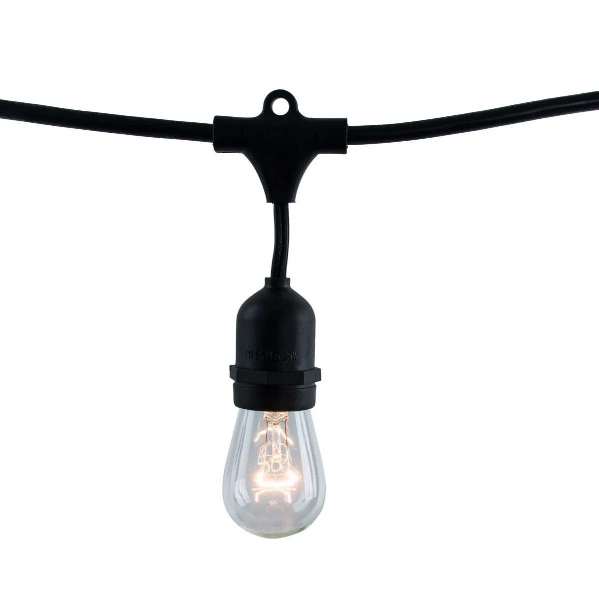 Outdoor String Light Set 48 Ft with 15 Clear S14 Incandescent Bulbs and E26 Sockets | Wayfair North America