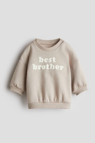 H & M - Sweatshirt with Terry Appliqués - Brown | H&M (US + CA)