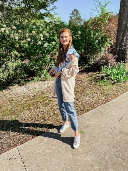 Sunday outfit idea. Levi Mom jeans. Golden goose outfit. Long line cardigan. Causal Sunday outfits. Spring outfits. Impeccable Pig top  

#LTKSeasonal