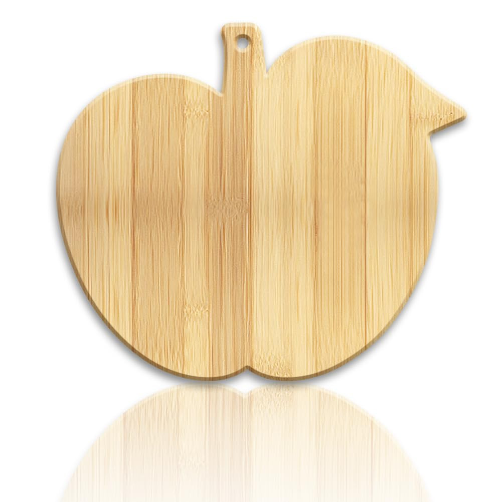 WEBEEDY Apple-Shaped Bamboo Wood Cutting Board Funny Charcuterie Boards for Kitchen Small Decorative Wooden Chopping Board with Hanging Hole for Serving Cheese,Fruit,Meat,Vegetable (13.8x12 inch) | Amazon (US)