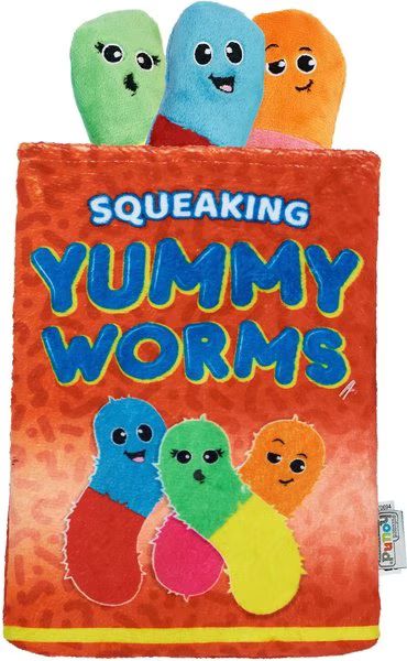 OUTWARD HOUND Snack Bag Yummy Worms Puzzle Squeaky Dog Toy, Red - Chewy.com | Chewy.com