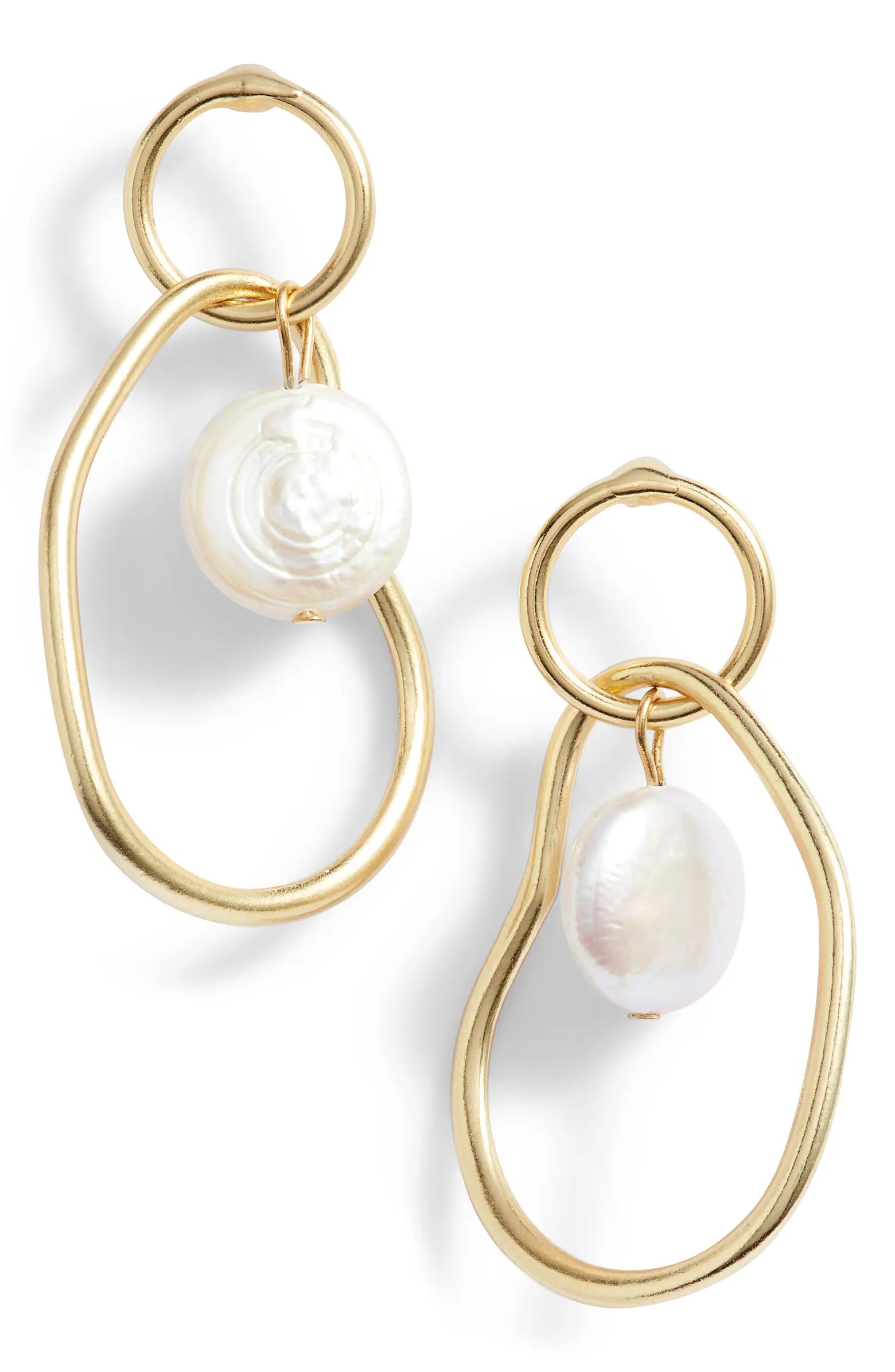 Link Drop Earrings with Cultured Pearl | Nordstrom