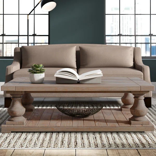 Glenrock Floor Shelf Coffee Table with Storage | Wayfair North America