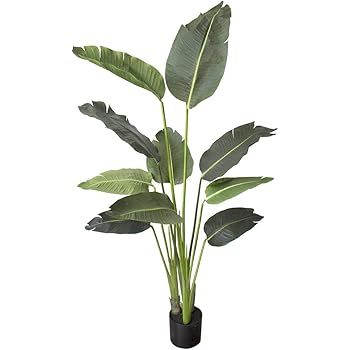 One 5 foot Artificial Silk Bird of Paradise Palm Tree Potted Plant | Amazon (US)