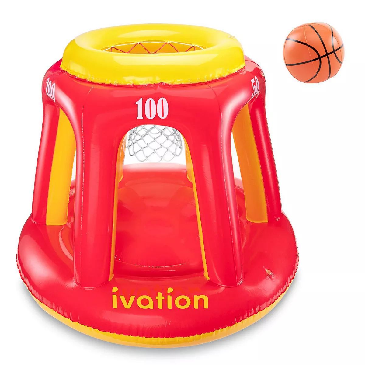 Ivation Inflatable Floating Pool Toy, Hoop & Ball for Swimming Pool, Red & Yellow | Kohl's