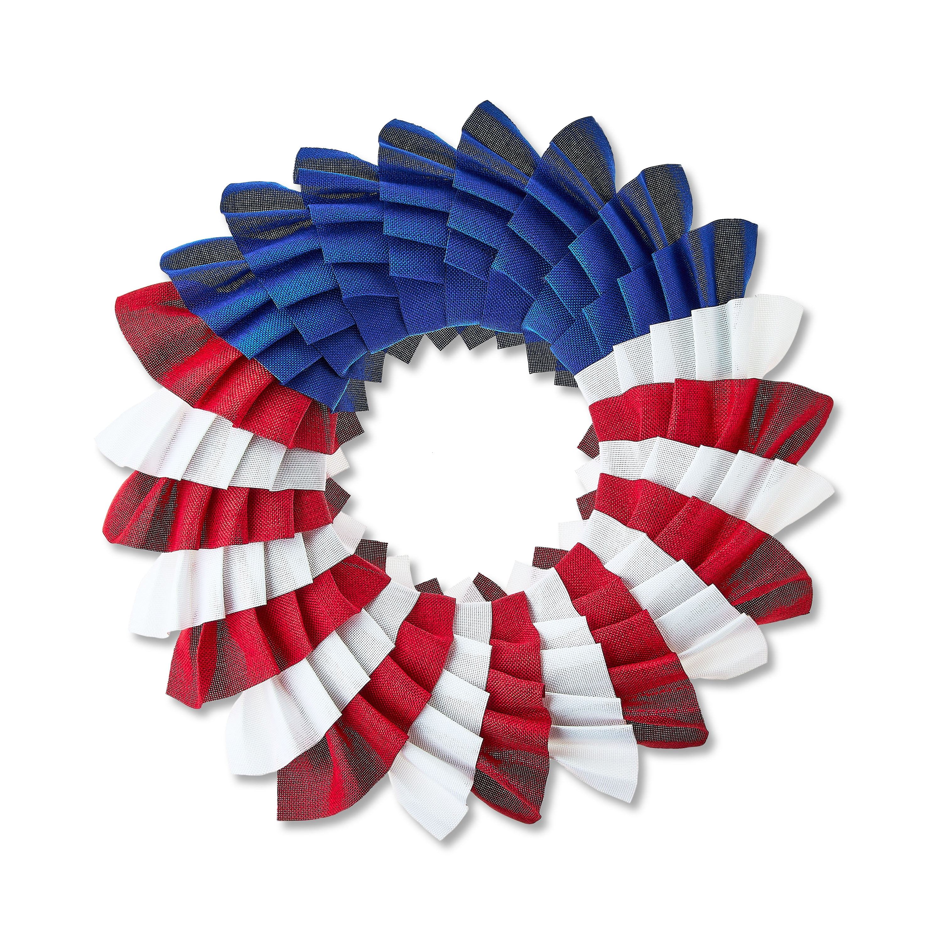 Patriotic Burlap Ruffle Wreath, Red/White/Blue, 20", by Way To Celebrate | Walmart (US)