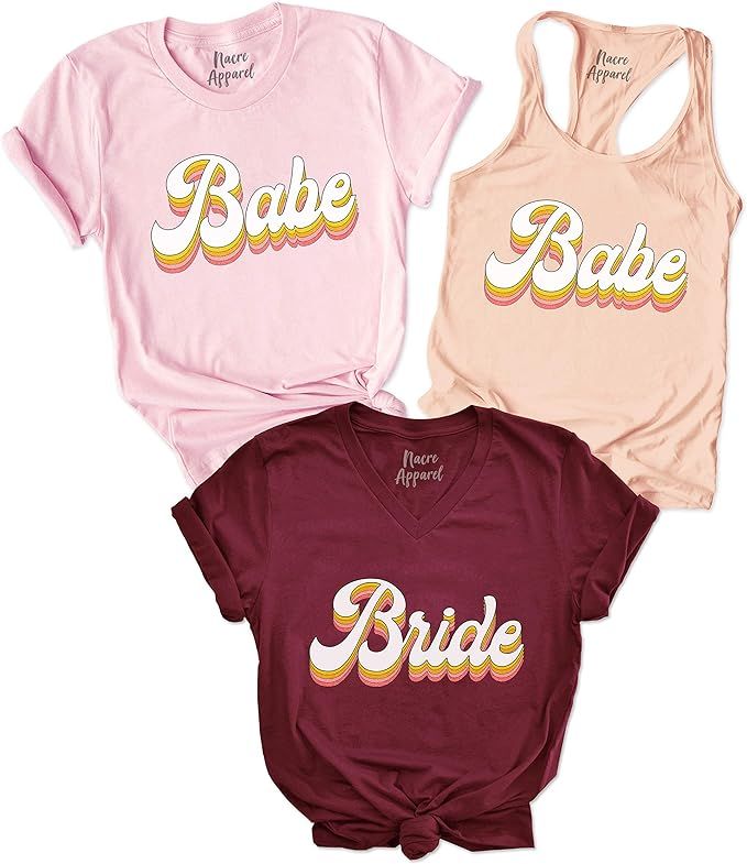 NACRE APPAREL Bachelorette Party Shirt for Brides Bridesmaid Proposal Gift Bridal Wedding Party T... | Amazon (US)