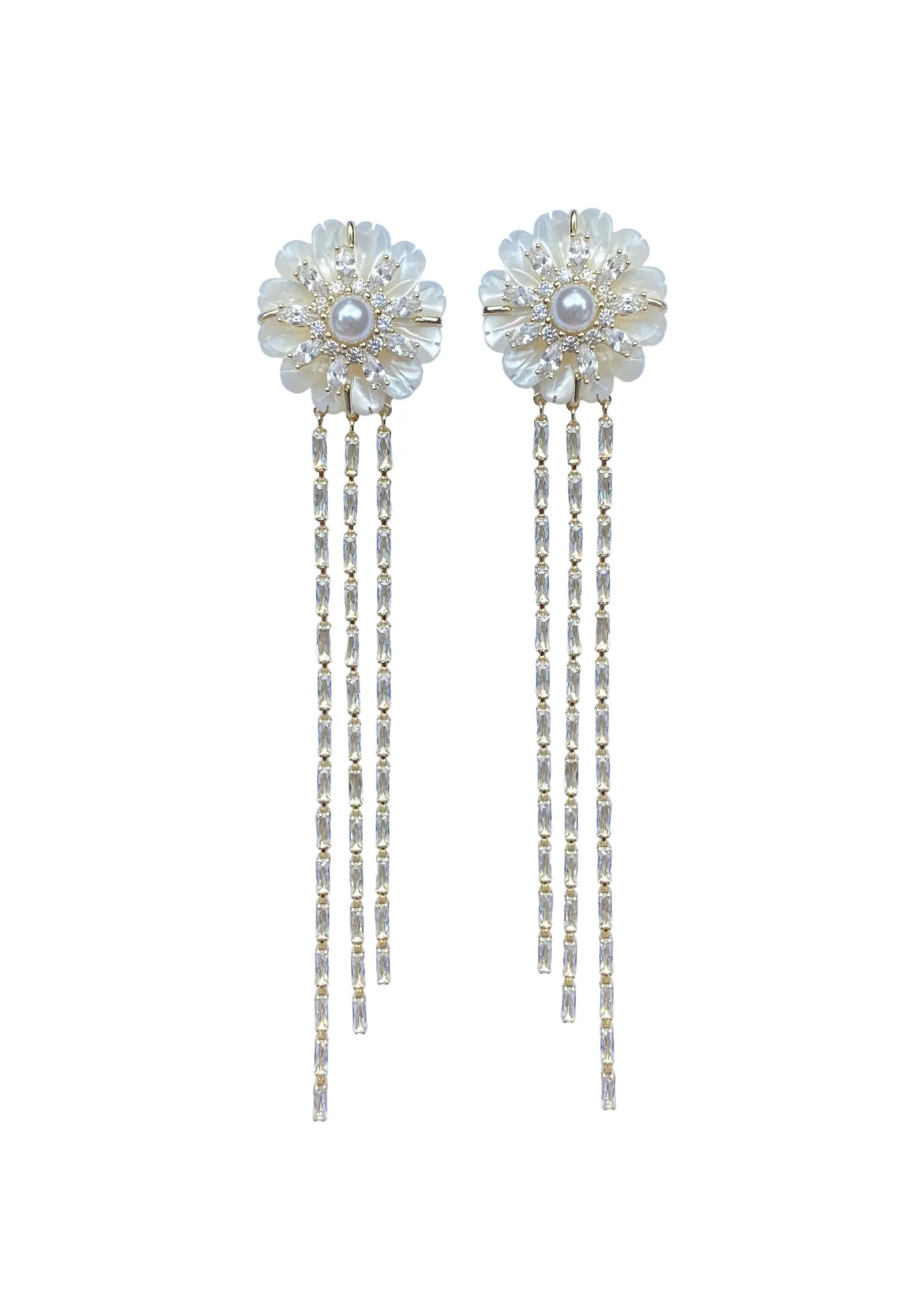 Limited Edition: mother of pearl & embellished tassels | Nicola Bathie Jewelry