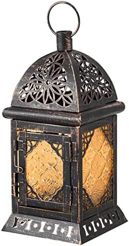 DECORKEY Vintage Large Size Decorative Candle Lantern, Moroccan Style Hanging Lantern, Metal Tableto | Amazon (US)
