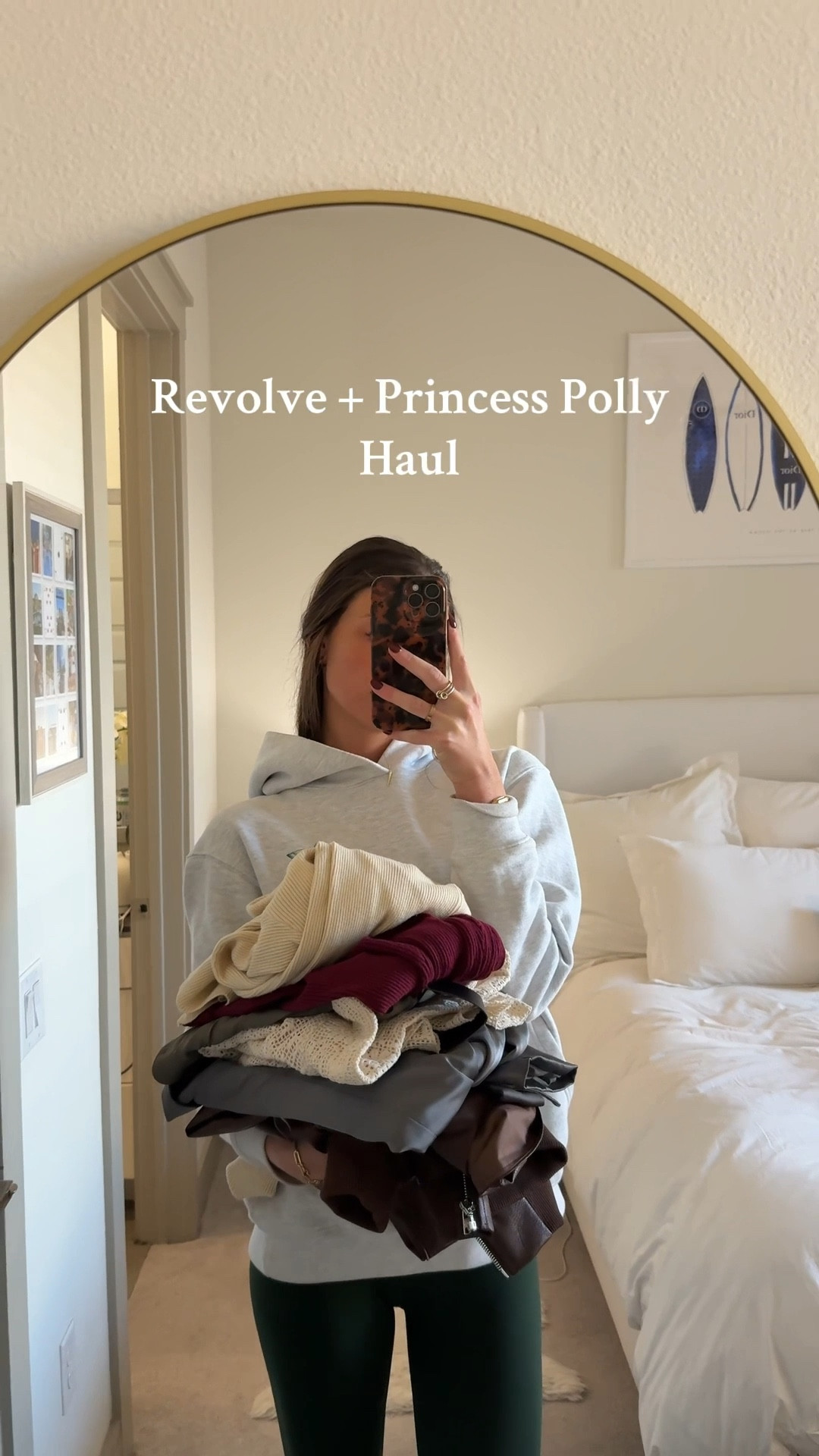 Princess Polly and Revolve Haul from black friday/cyber monday. Off the shoulder Sweater, low cut tank top, brown faux leather jacke, beige flower patterned top, silver silk blazer, off white off the shoulder dress bodycon, black and white colorblock shorts. Outfit inspo. Winter outfit. Transitional outfit. Work outfit. Travel outfit. Vacation outfit. Holiday outfit

#LTKSeasonal #LTKFindsUnder100 #LTKootd