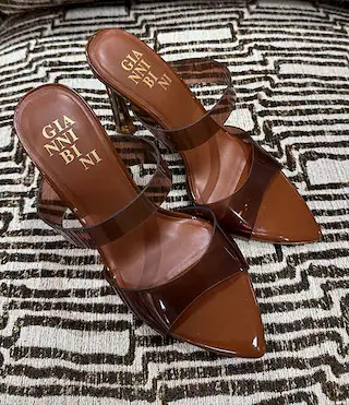 Oshie Clear Banded Patent Pointed Toe Dress Slide Sandals | Dillard's