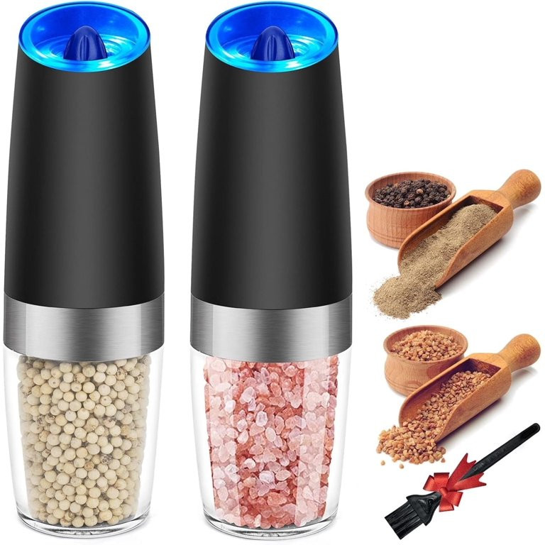 BN-LINK Gravity Electric Adjustable Coarseness Salt & Pepper Grinder Set, 2 Pack | Walmart (US)