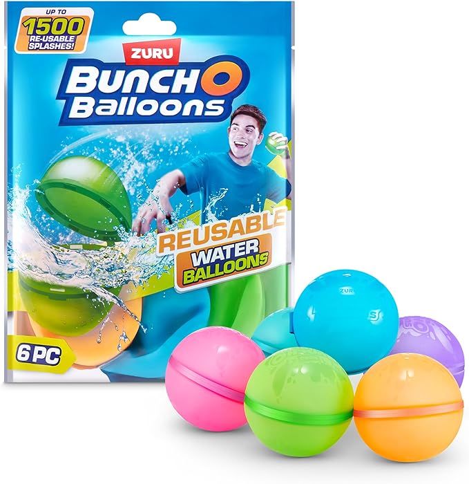 Bunch O Balloons Reusable Water Balloons 6 Pack by ZURU | Amazon (US)