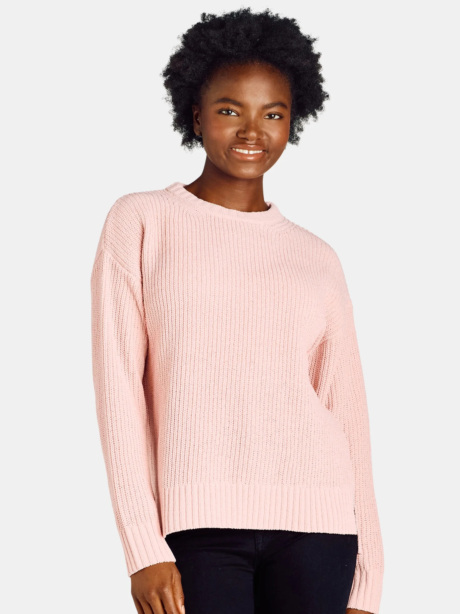 Time and Tru Women’s Chenille Sweater with Long Sleeves, Midweight, Sizes XS-XXXL | Walmart (US)