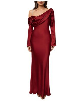 Jluxlabel Women's One And Only One-Shoulder Mermaid-Hem Satin Dress - Red | Macy's