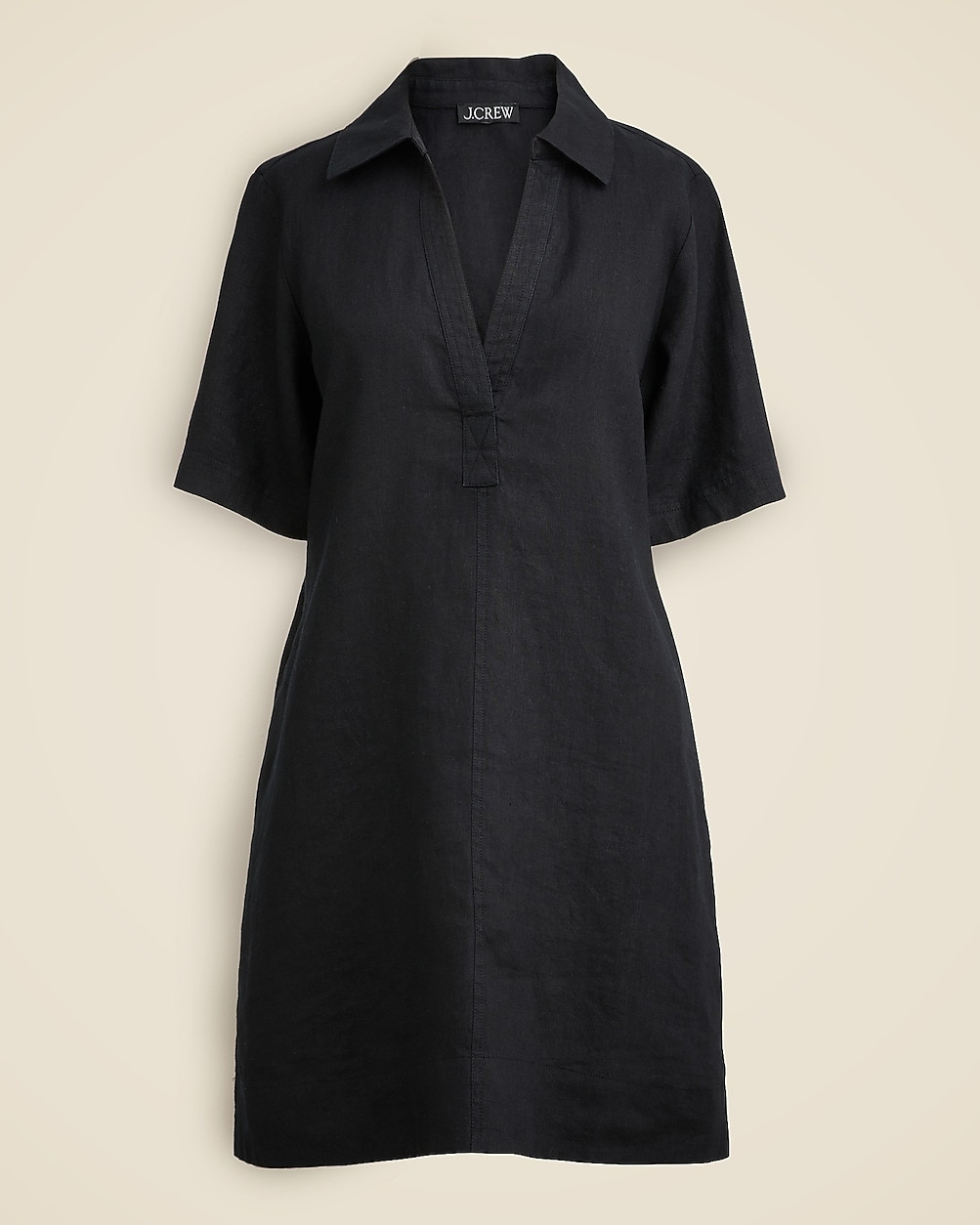 Tall Bungalow popover dress in linen | J. Crew US