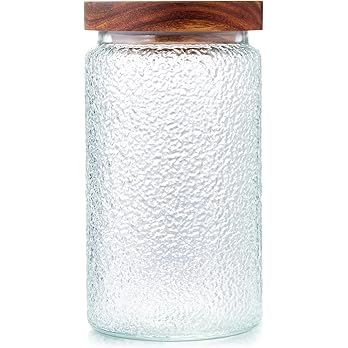 FavorFlavor Vintage Glass Storage Jar 33.8oz, With Airtight Wood Lid, Glass Kitchen Canisters for... | Amazon (US)